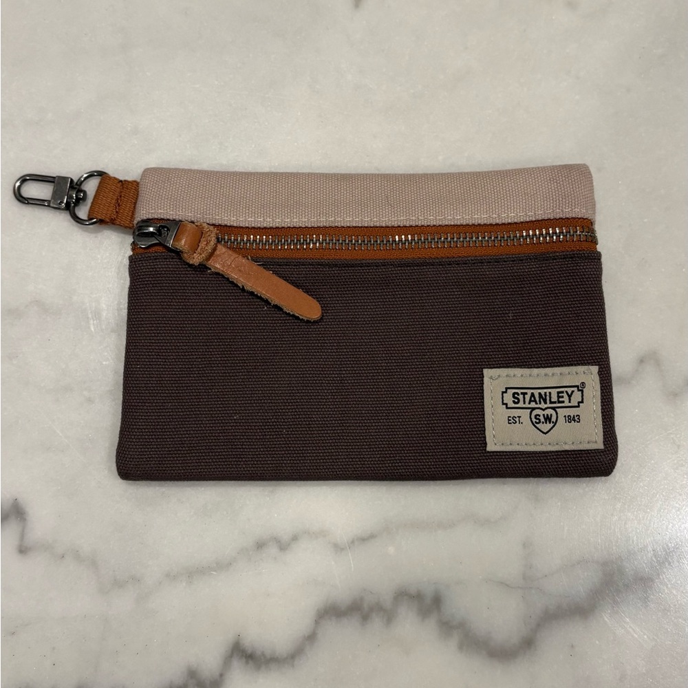 NWT Stanley Canvas/Leather Zippered Pouch